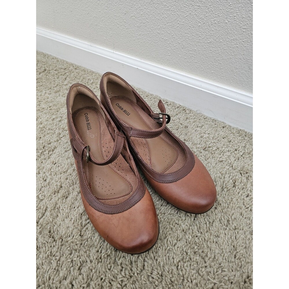 Cobb Hill Women's Mary Jane Shoes Size US 10 Brown Two Tone Leather Comfort